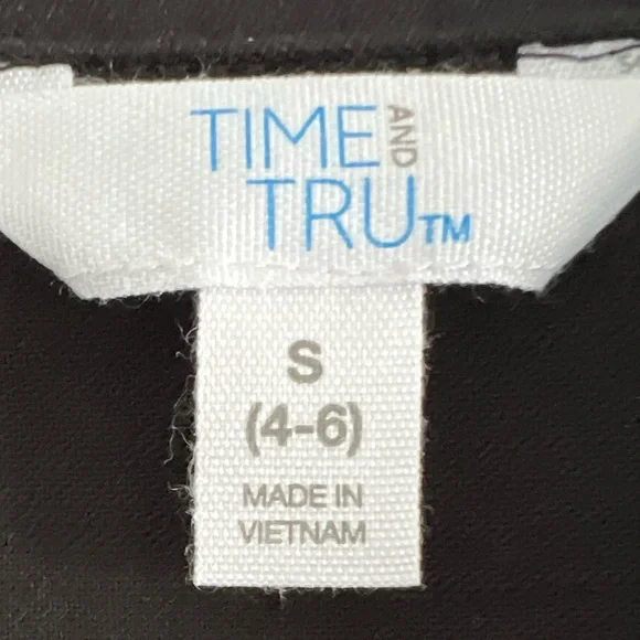 Time and Tru Black Drawstring Midi Shirt Dress - Picture 3 of 3